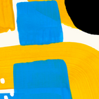 Mid Century Modern abstract Minimalist Fun Colorful Shapes Patterns Ikea Yellow & Blue Coffee Mug Gallery Image 2