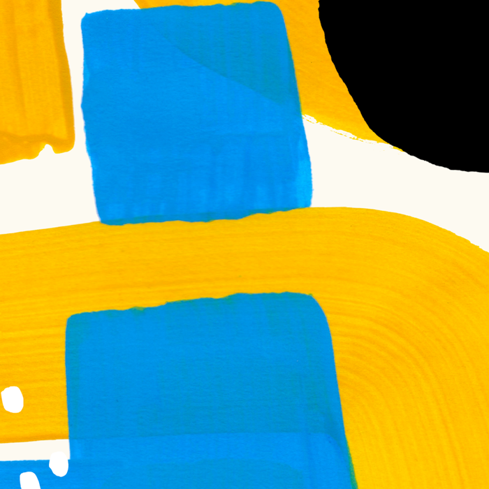 Mid Century Modern abstract Minimalist Fun Colorful Shapes Patterns Ikea Yellow & Blue Coffee Mug Gallery Image 2