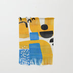 Mid Century Modern abstract Minimalist Fun Colorful Shapes Patterns Ikea Yellow & Blue Wall Hanging Gallery Image 1