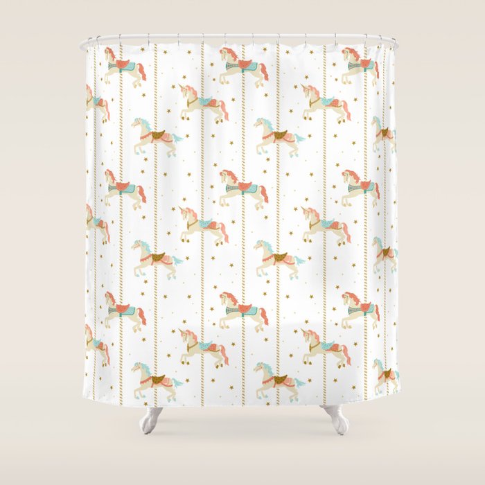 Carousel Horses Shower Curtain Gallery Image 1
