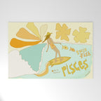 Pisces surf zodiac // retro art by surfy birdy Welcome Mat Gallery Image 1