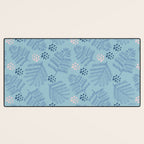 Winter & Woodsy Pine Trees in Warm Blue Desk Mat Gallery Image 3