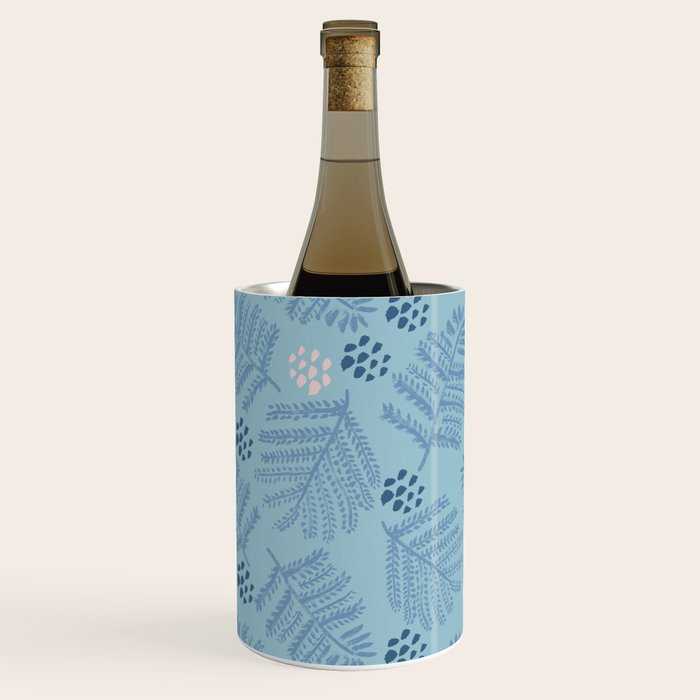 Winter & Woodsy Pine Trees in Warm Blue Wine Chiller Gallery Image 2