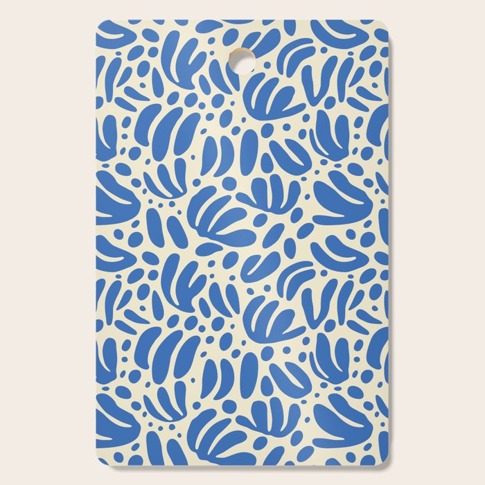 Abstract blue nature leaf shape art pattern Cutting Board Gallery Image 1
