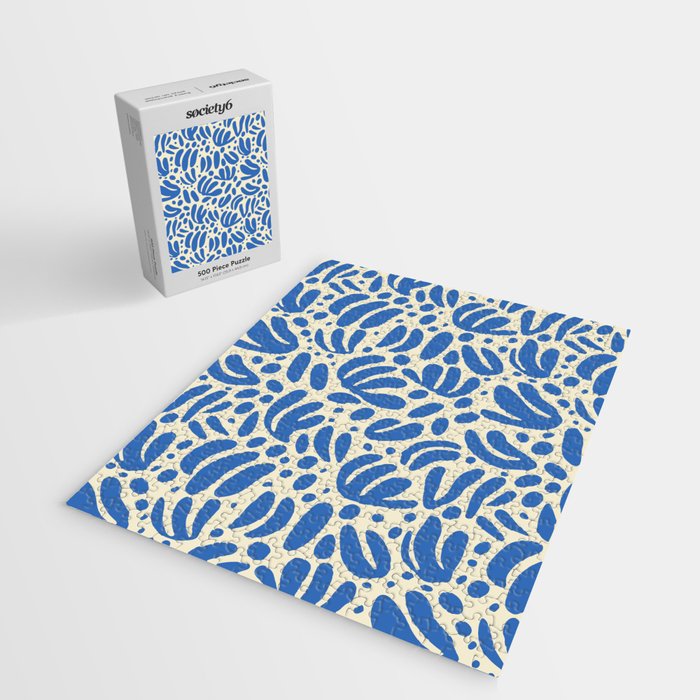 Abstract blue nature leaf shape art pattern Jigsaw Puzzle Gallery Image 2