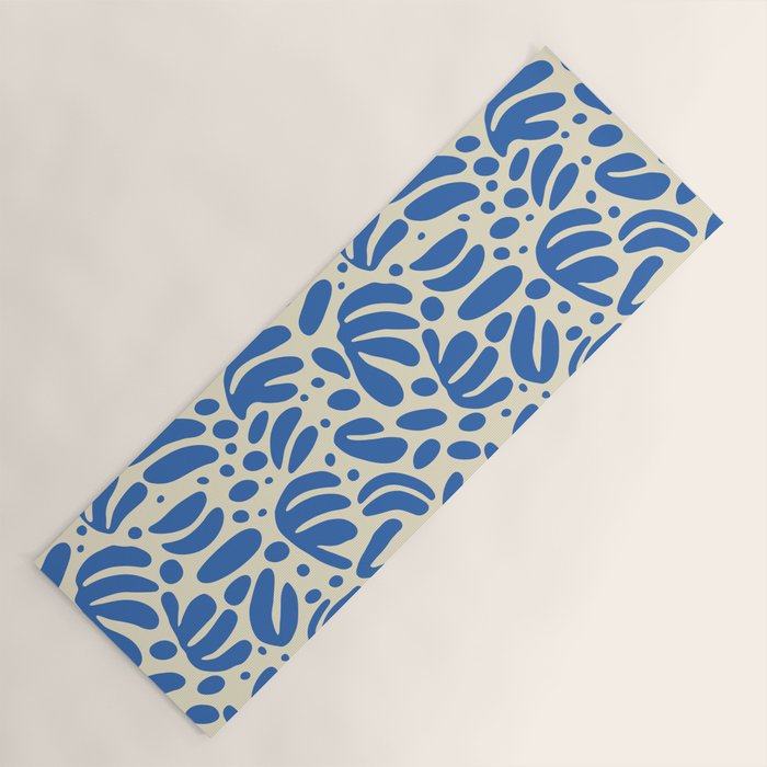 Abstract blue nature leaf shape art pattern Yoga Mat Gallery Image 1
