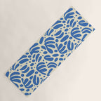 Abstract blue nature leaf shape art pattern Yoga Mat Gallery Image 1