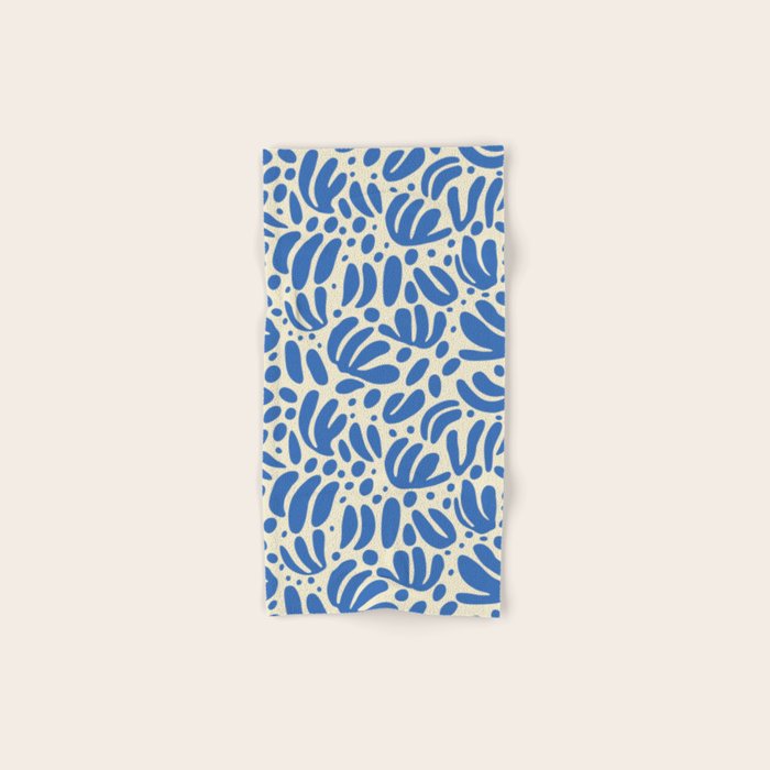 Abstract blue nature leaf shape art pattern Bath Towel Gallery Image 1