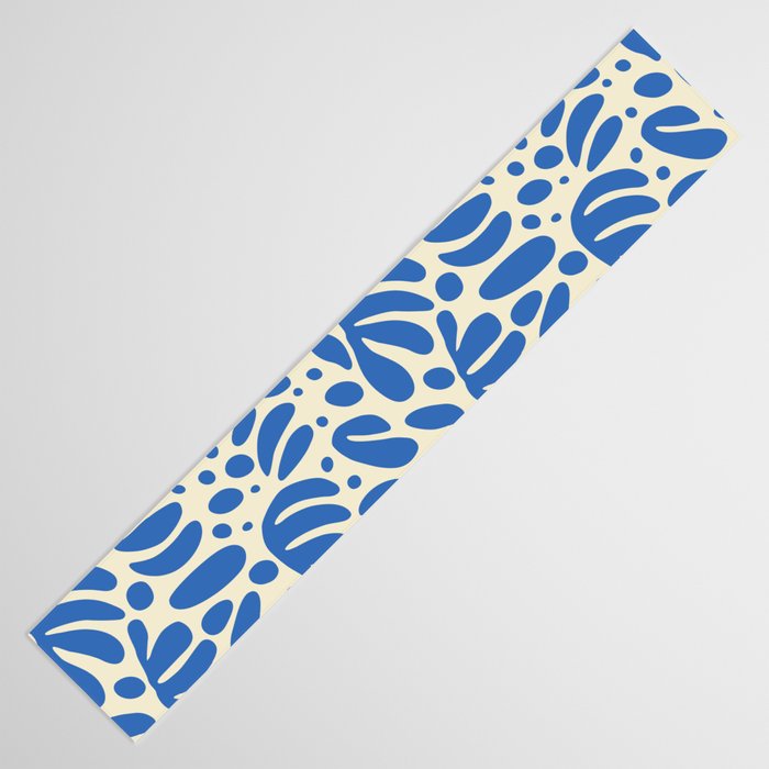 Abstract blue nature leaf shape art pattern Table Runner Gallery Image 3