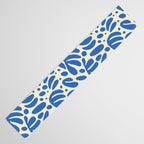 Abstract blue nature leaf shape art pattern Table Runner Gallery Image 3