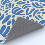 Abstract blue nature leaf shape art pattern Rug Gallery Image 4