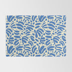 Abstract blue nature leaf shape art pattern Rug Gallery Image 2