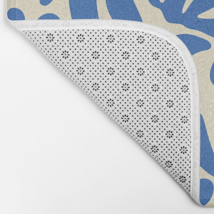 Abstract blue nature leaf shape art pattern Bath Mat Gallery Image 2