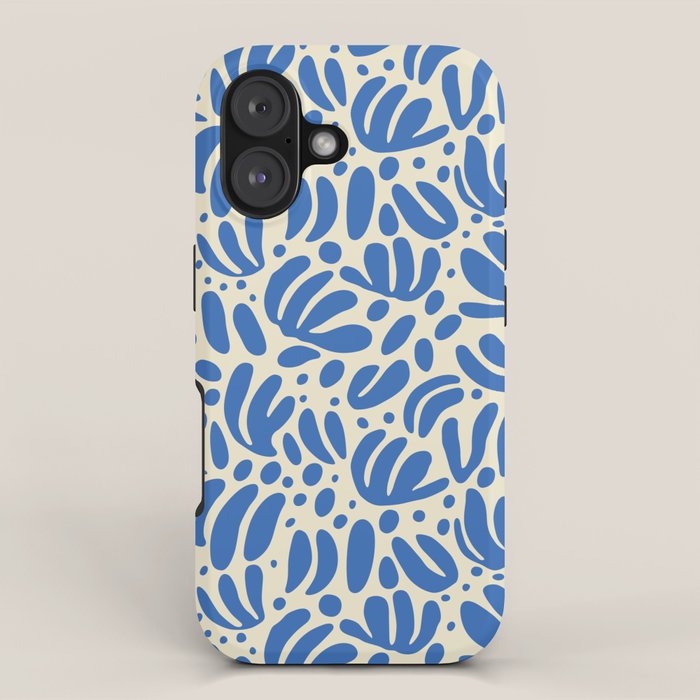 Abstract blue nature leaf shape art pattern iPhone Case Gallery Image 1