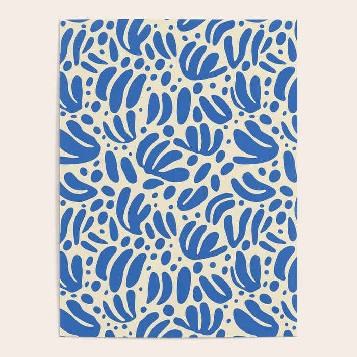 Abstract blue nature leaf shape art pattern Poster Gallery Image 4