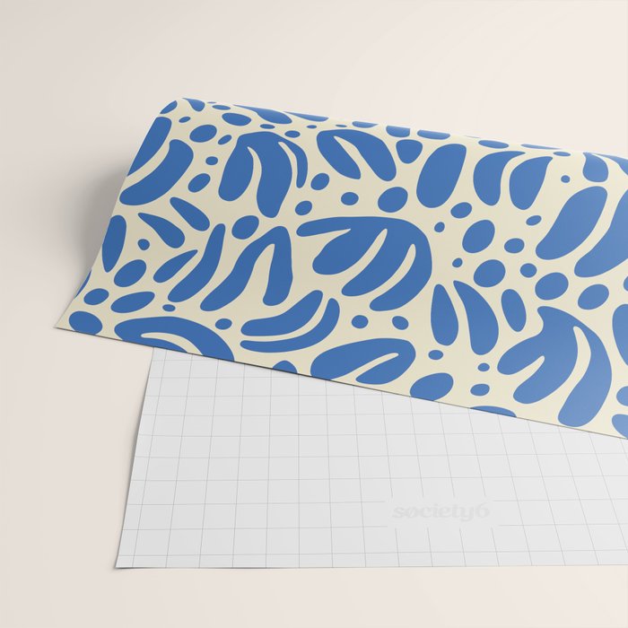 Abstract blue nature leaf shape art pattern Wrapping Paper Gallery Image 2