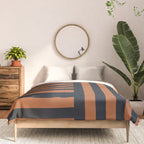 Perpendicular Lines terracota and blue Comforter Gallery Image 3