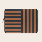 Perpendicular Lines terracota and blue Laptop Sleeve Gallery Image 1