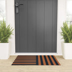 Perpendicular Lines terracota and blue Welcome Mat Gallery Image 3