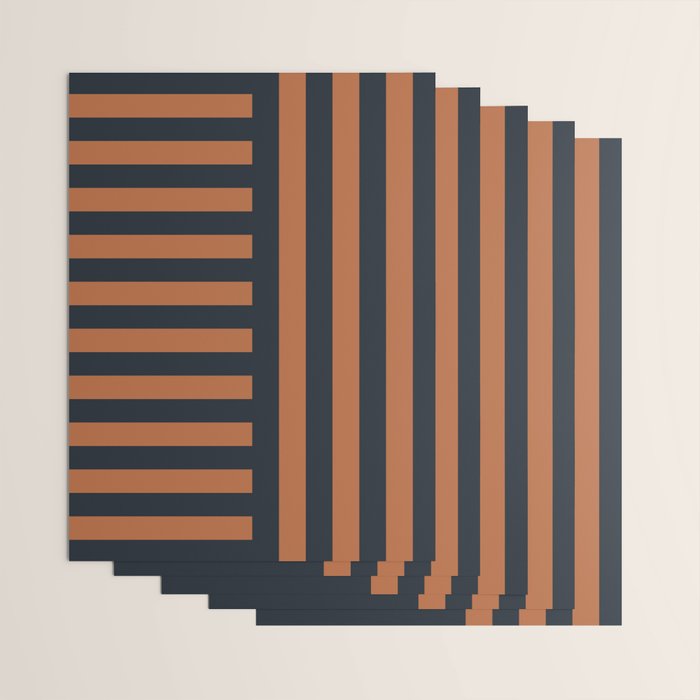 Perpendicular Lines terracota and blue Wrapping Paper Gallery Image 3