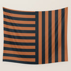 Perpendicular Lines terracota and blue Wall Tapestry Gallery Image 4