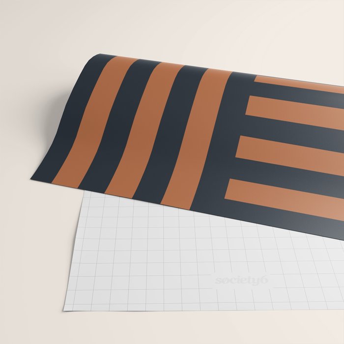 Perpendicular Lines terracota and blue Wrapping Paper Gallery Image 2