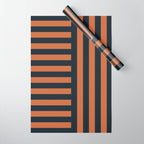 Perpendicular Lines terracota and blue Wrapping Paper Gallery Image 1