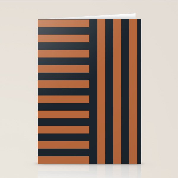 Perpendicular Lines terracota and blue Stationery Card Gallery Image 1
