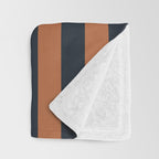 Perpendicular Lines terracota and blue Throw Blanket Gallery Image 3