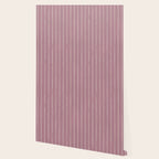 Romantic Botanica Coordinator - Thin Stripes in Rosewood Pink Wallpaper Gallery Image 2