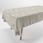 Boho Prints, Raindrops, Beige, Minimalism, Abstract Art Tablecloth Gallery Image 1