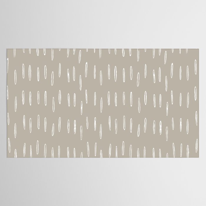 Boho Prints, Raindrops, Beige, Minimalism, Abstract Art Tablecloth Gallery Image 2