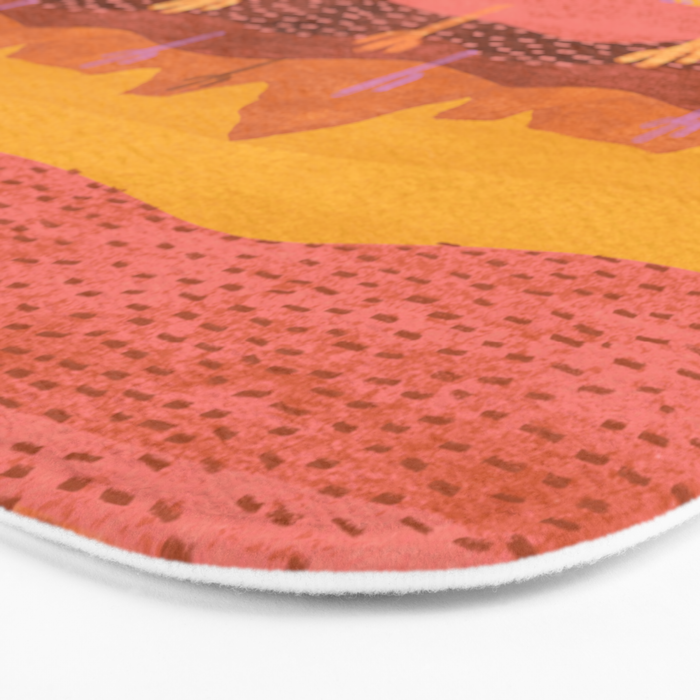 Vintage Western Desert Landscape in Golden Sunrise & Peach Bath Mat Gallery Image 3