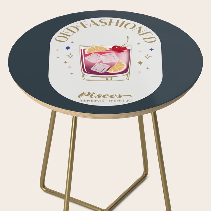 Old Fashioned Cocktail Zodiac Sign Side Table Gallery Image 2