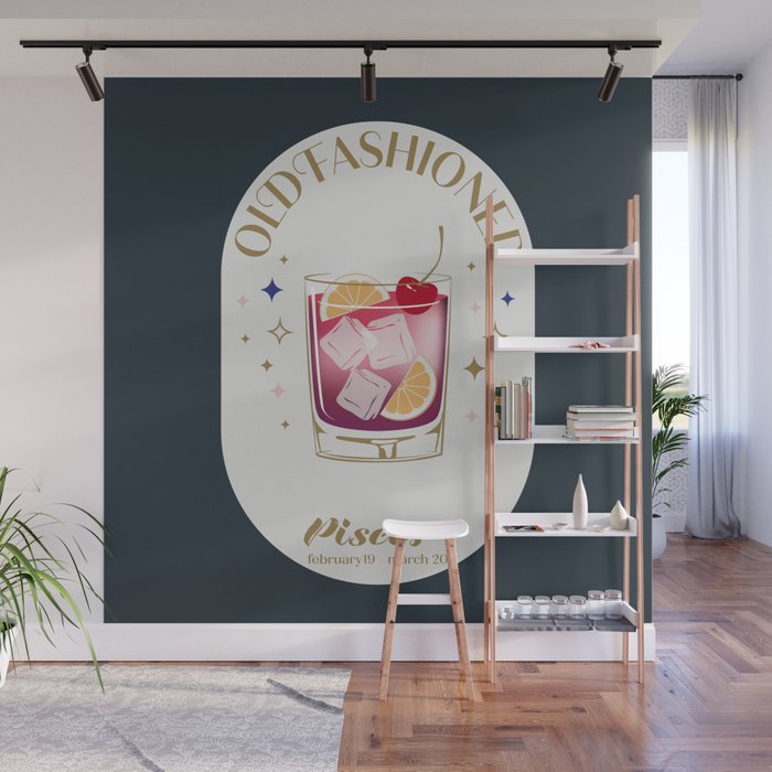 Old Fashioned Cocktail Zodiac Sign Wall Mural Gallery Image 1