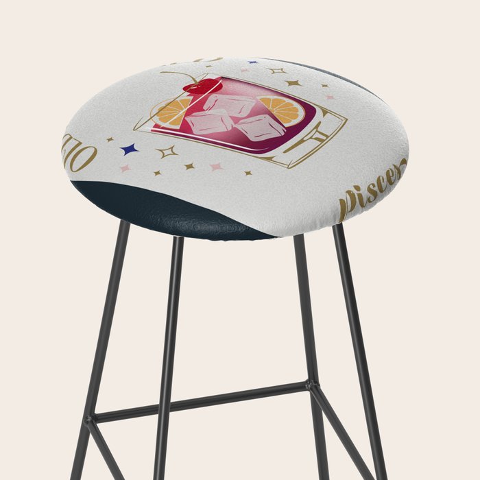 Old Fashioned Cocktail Zodiac Sign Stool Gallery Image 2