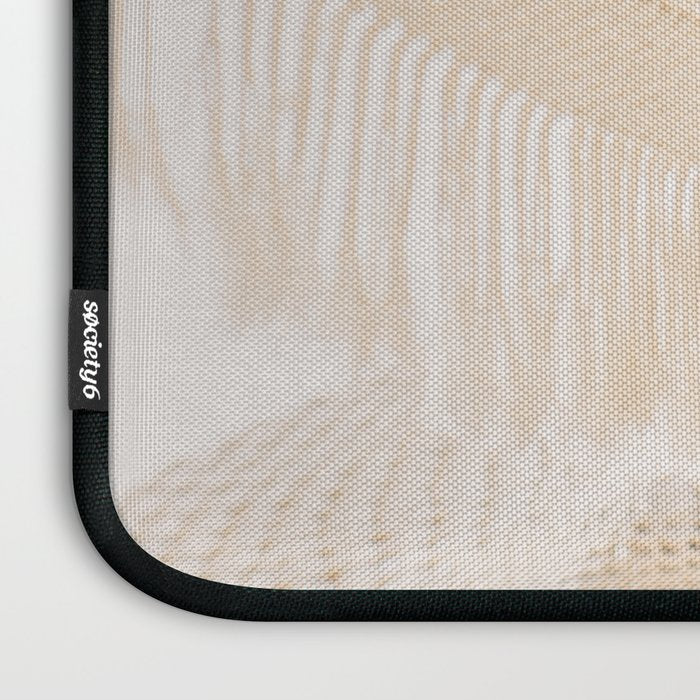 Boho crochet beach umbrella close-up, neutral minimalist summer photo Laptop Sleeve Gallery Image 3