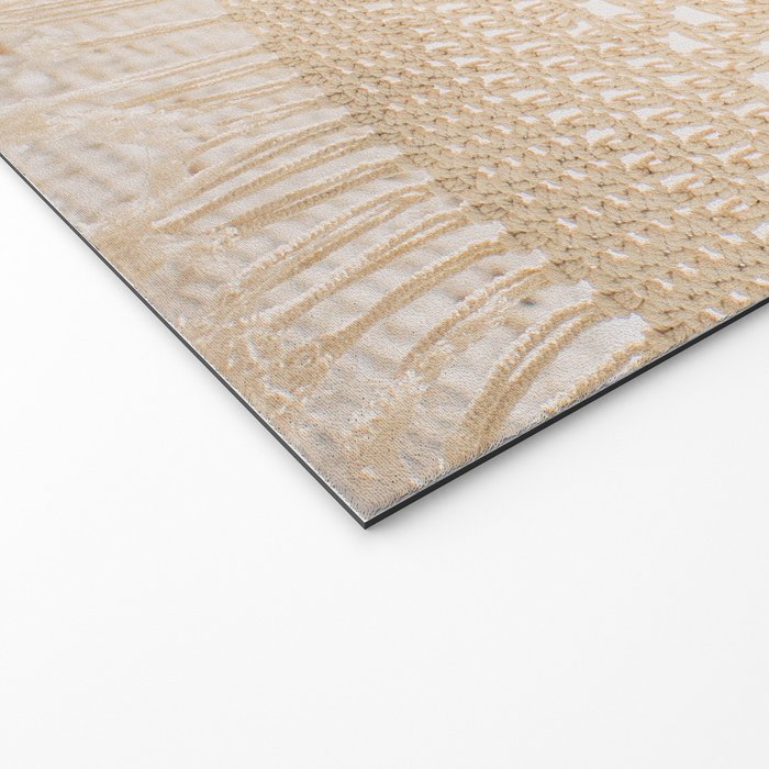 Boho crochet beach umbrella close-up, neutral minimalist summer photo Welcome Mat Gallery Image 2