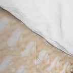 Boho crochet beach umbrella close-up, neutral minimalist summer photo Comforter Gallery Image 4