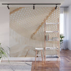 Boho crochet beach umbrella close-up, neutral minimalist summer photo Wall Mural Gallery Image 1