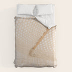 Boho crochet beach umbrella close-up, neutral minimalist summer photo Comforter Gallery Image 6