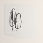 Nesting Ovals Mid Century Modern Minimalist Black Ink Painting Funky Tribal Wrapping Paper Gallery Image 3