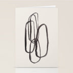 Nesting Ovals Mid Century Modern Minimalist Black Ink Painting Funky Tribal Stationery Card Gallery Image 2