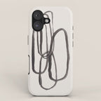 Nesting Ovals Mid Century Modern Minimalist Black Ink Painting Funky Tribal iPhone Case Gallery Image 1