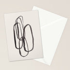 Nesting Ovals Mid Century Modern Minimalist Black Ink Painting Funky Tribal Stationery Card Gallery Image 2