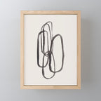 Nesting Ovals Mid Century Modern Minimalist Black Ink Painting Funky Tribal Mini Art Print Gallery Image 1