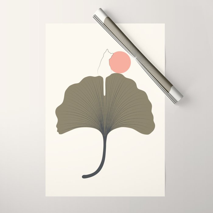 Cat and Plant 33 Wrapping Paper Gallery Image 1