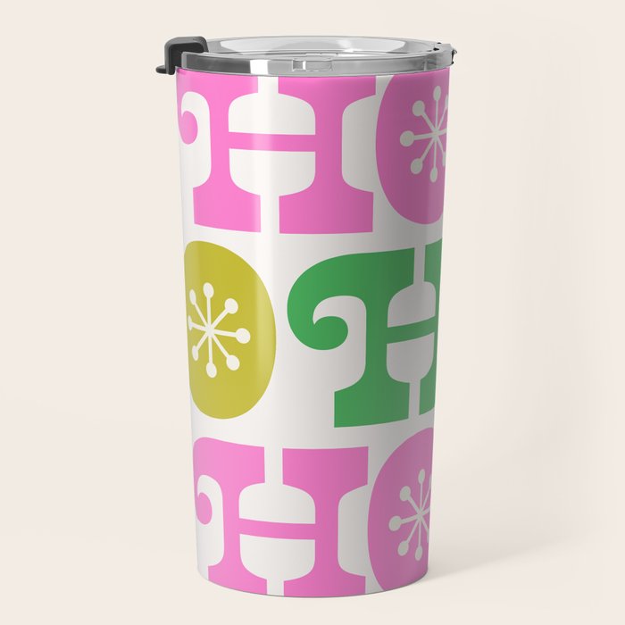 Ho Ho Ho - Pink and Green Travel Mug Gallery Image 3