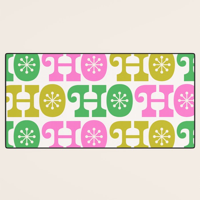 Ho Ho Ho - Pink and Green Desk Mat Gallery Image 3