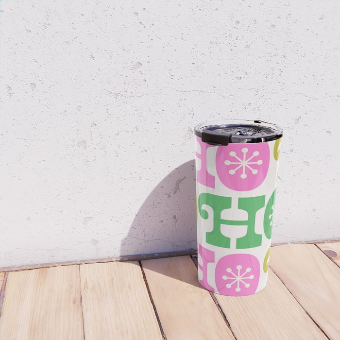 Ho Ho Ho - Pink and Green Travel Mug Gallery Image 4
